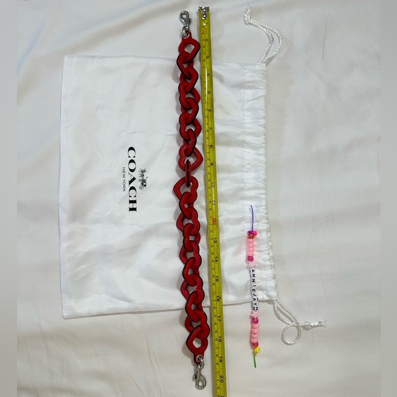 NEW Coach Short Heart Leather Link Strap (Sport Red) from Mira Bag *STRAP ONLY* - Picture 4 of 8